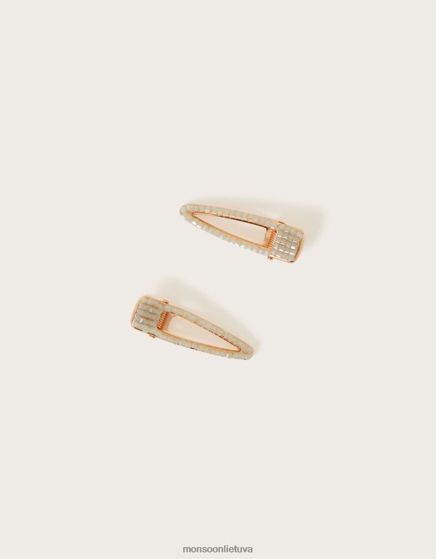 Monsoon dviejų brangakmenių segtukų rinkinys moterys žalias (šalavijas) priedas DPXBJ1282