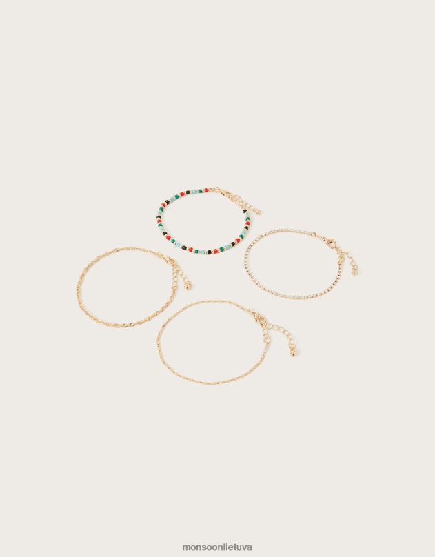 Monsoon karoliukų apyrankės 4 pak moterys karšta priedas DPXBJ1332