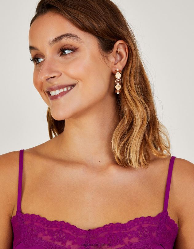 Monsoon monetų perlų auskarai moterys mada priedas DPXBJ1324