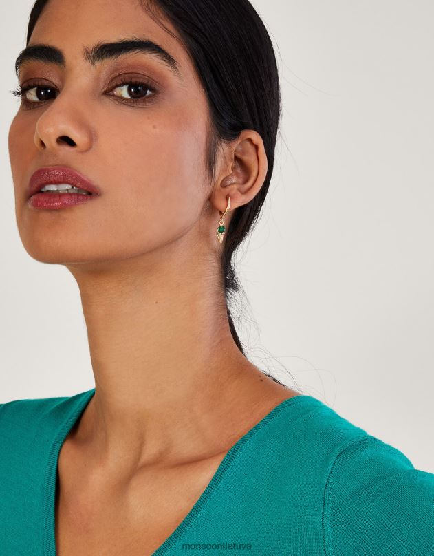 Monsoon plunksnų žavesio Huggie lankeliai moterys mada priedas DPXBJ1289