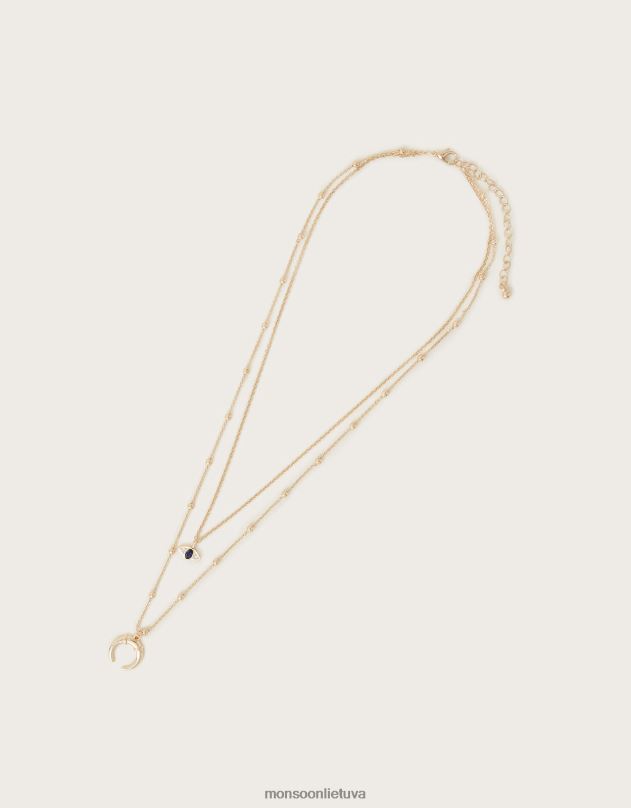 Monsoon pusmėnulio sluoksniuotas karoliai moterys stilingas priedas DPXBJ1393