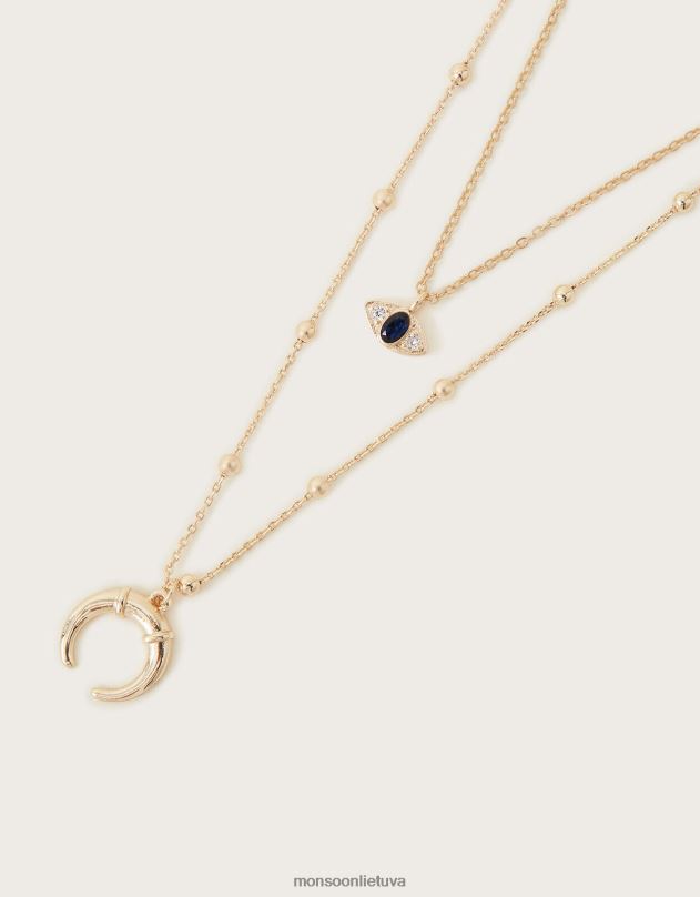 Monsoon pusmėnulio sluoksniuotas karoliai moterys stilingas priedas DPXBJ1393