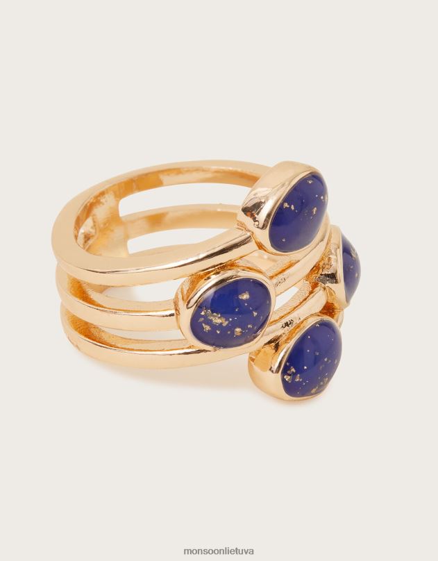 Monsoon stambus akmens žiedas moterys auksas priedas DPXBJ1427