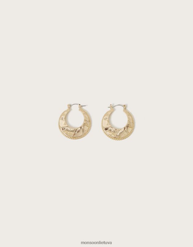 Monsoon tekstūros plokščių lankelių auskarai moterys grakštus priedas DPXBJ1232