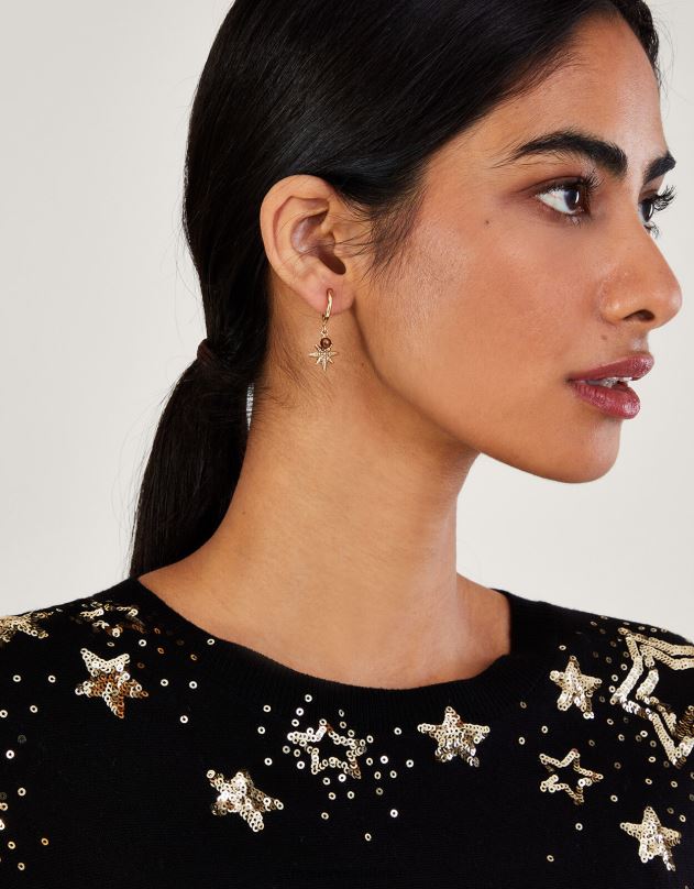 Monsoon žvaigždučių Huggie Hoop auskarai moterys mada priedas DPXBJ1301