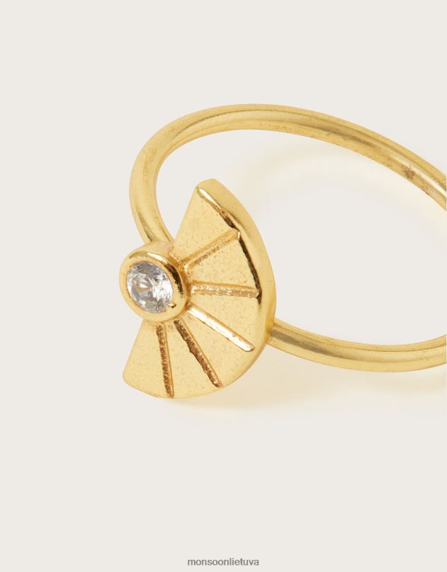 Monsoon vienas ventiliatoriaus žiedas moterys auksas priedas DPXBJ1372