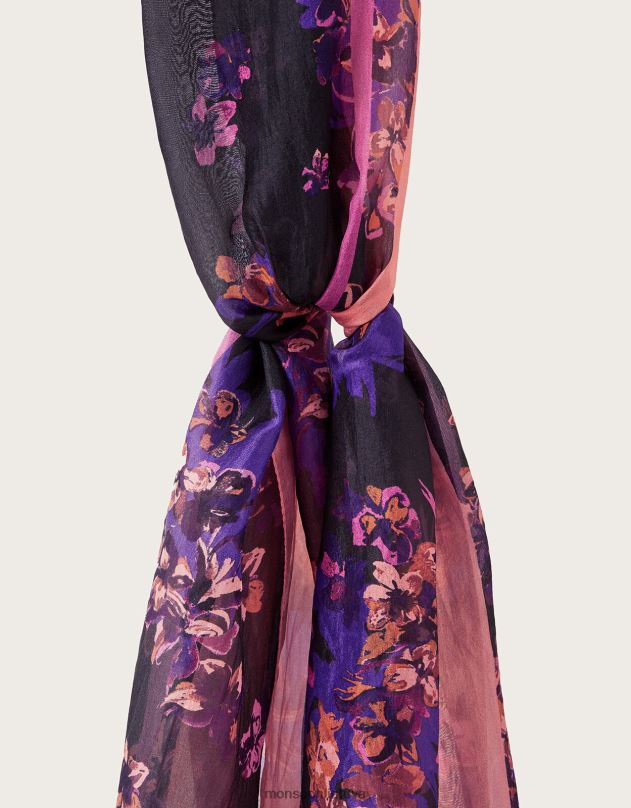 Monsoon kiera border šilkine skara moterys karšta priedas DPXBJ1246