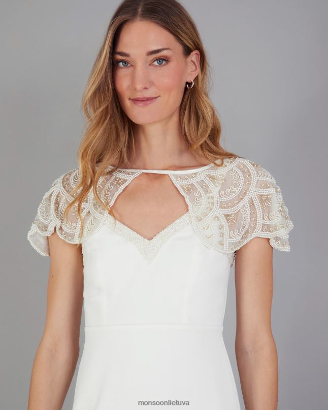 Monsoon puošta nuotakos pečių pelerina moterys dramblio kaulo priedas DPXBJ1287