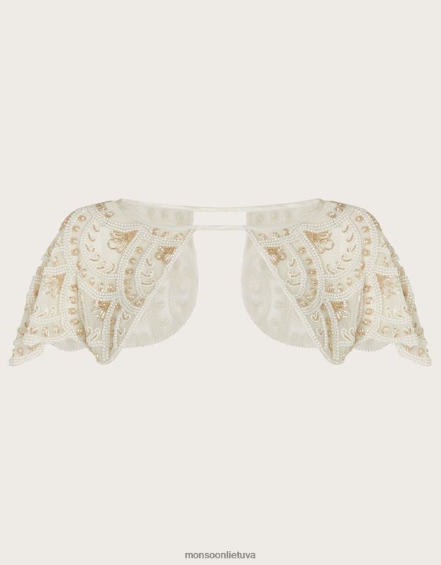 Monsoon puošta nuotakos pečių pelerina moterys dramblio kaulo priedas DPXBJ1287