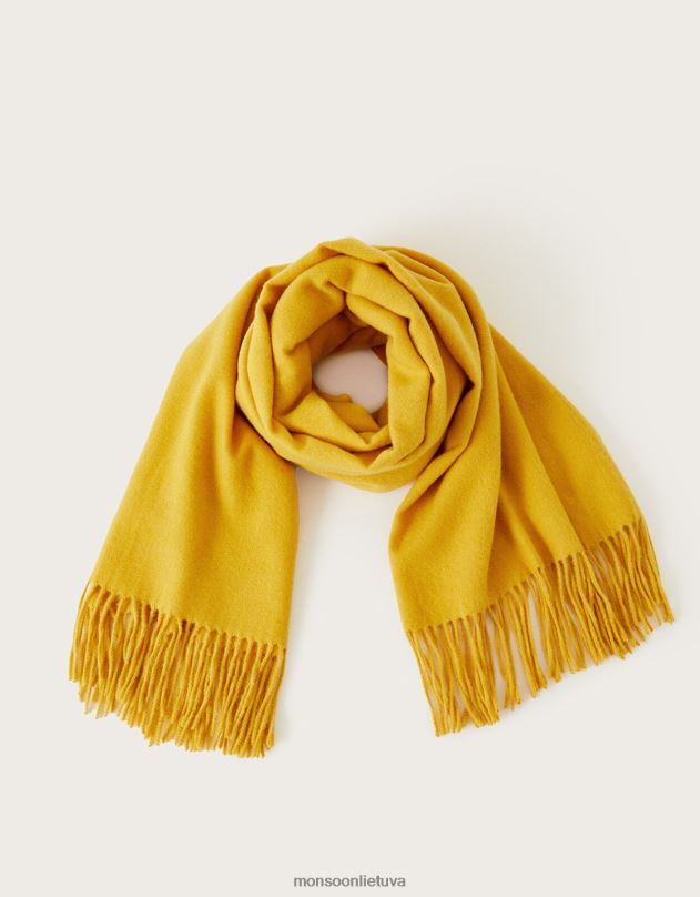 Monsoon vidutinio svorio šalikas moterys geltona priedas DPXBJ1330