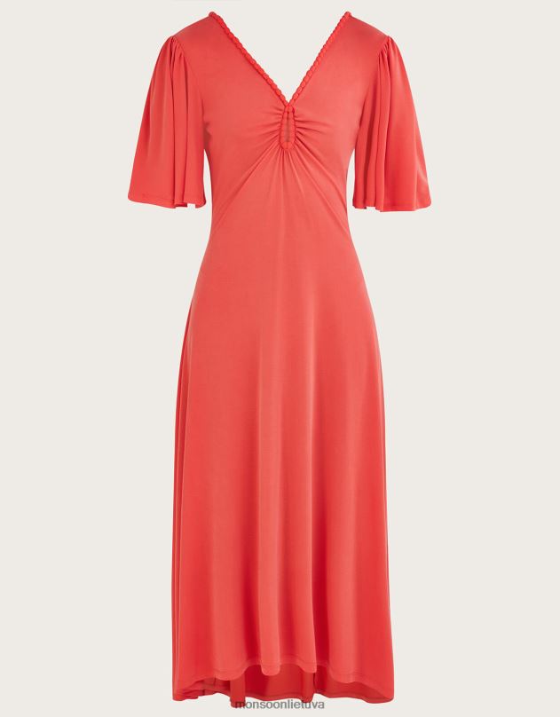 Monsoon džersio pom-pom apdaila su rakto skylute suknele moterys rožinis apranga DPXBJ327