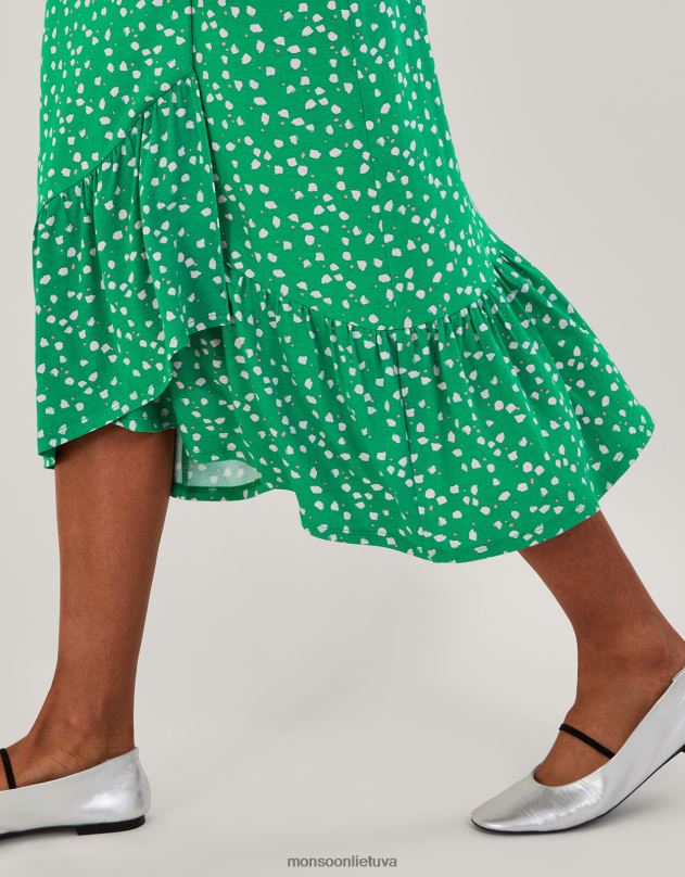 Monsoon hatie spot wrap suknelė moterys žalias apranga DPXBJ169