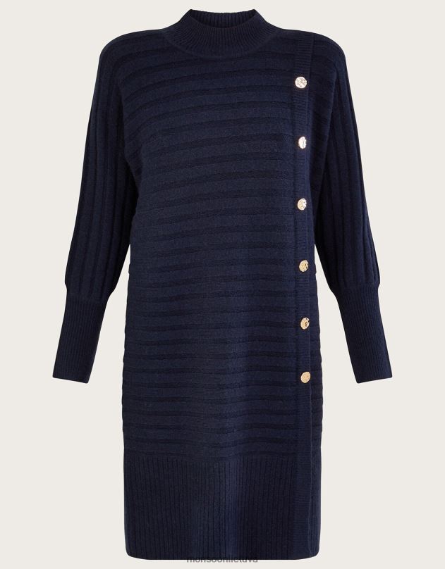 Monsoon Suknelė su šonkauliu iš perdirbto poliesterio moterys mėlyna (navy) apranga DPXBJ1066