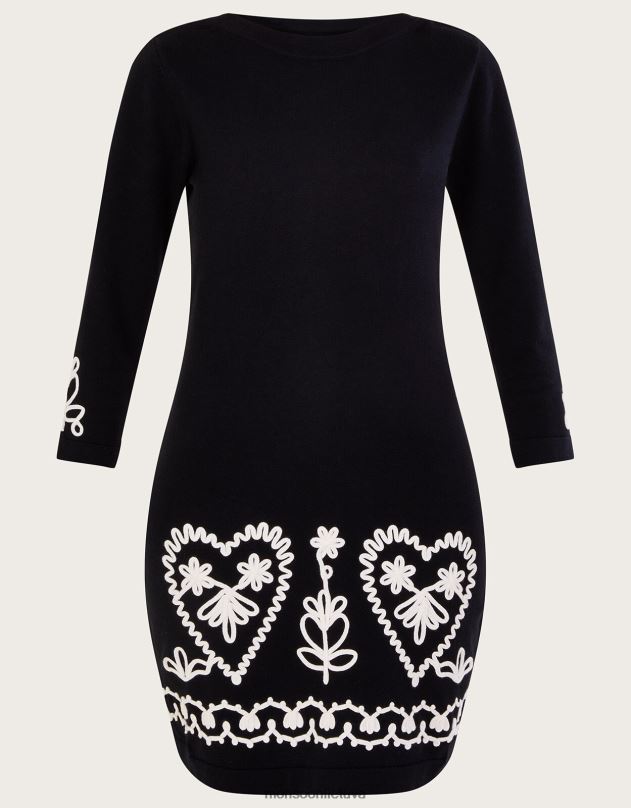 Monsoon išmanioji cornelli suknelė iš tvarios medvilnės moterys juodas apranga DPXBJ611