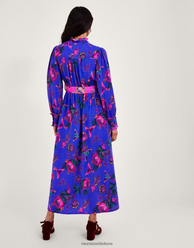 Monsoon jordan print marškinėlių suknelė moterys mėlyna apranga DPXBJ193