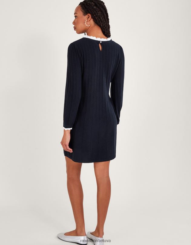 Monsoon nėrinių puošta suknele moterys mėlyna (navy) apranga DPXBJ63