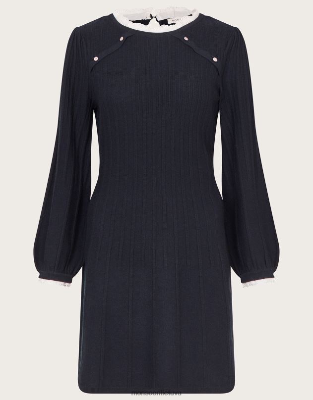 Monsoon nėrinių puošta suknele moterys mėlyna (navy) apranga DPXBJ63