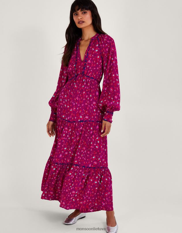 Monsoon sara gyvūnų raštų suknelė moterys rožinis apranga DPXBJ73