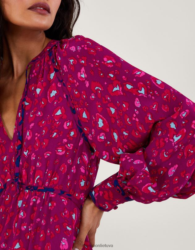 Monsoon sara gyvūnų raštų suknelė moterys rožinis apranga DPXBJ73