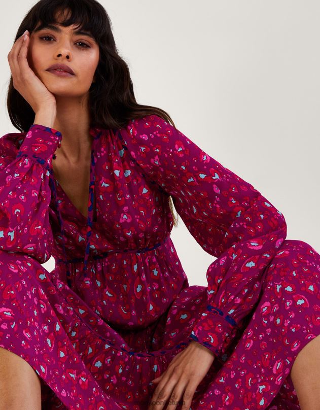 Monsoon sara gyvūnų raštų suknelė moterys rožinis apranga DPXBJ73