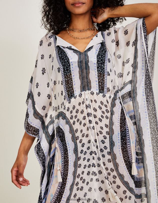 Monsoon apskritimas maxi kaftan su lenzing ecovero moterys dramblio kaulo apranga DPXBJ862