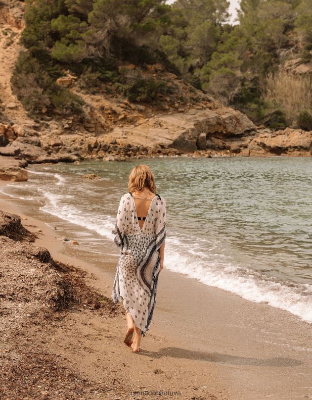 Monsoon apskritimas maxi kaftan su lenzing ecovero moterys dramblio kaulo apranga DPXBJ862