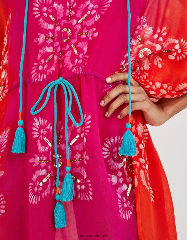 Monsoon batikos kaftanas moterys grakštus apranga DPXBJ349