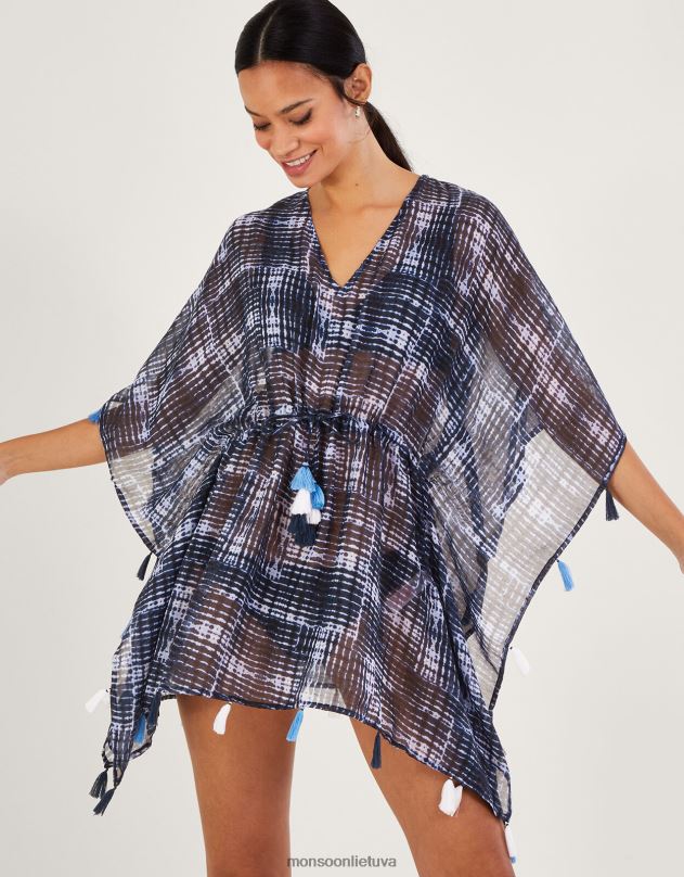 Monsoon kaklaraiščių dažų kaftanas moterys mada apranga DPXBJ189