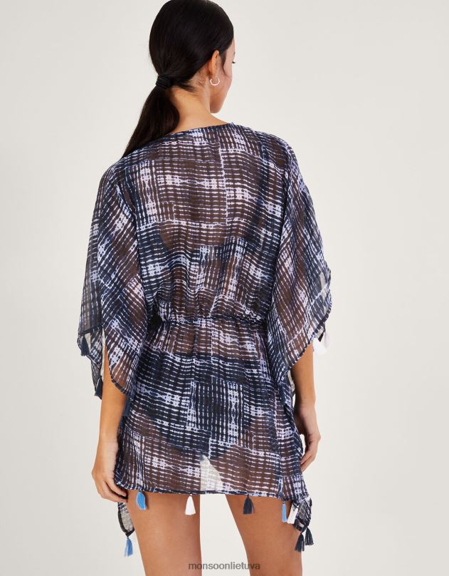 Monsoon kaklaraiščių dažų kaftanas moterys mada apranga DPXBJ189