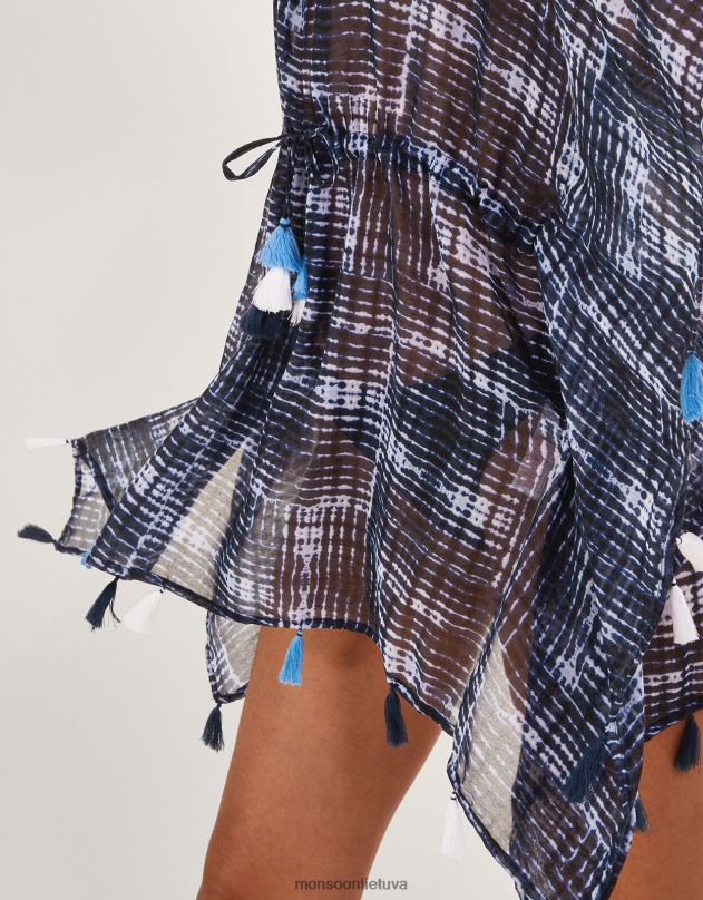 Monsoon kaklaraiščių dažų kaftanas moterys mada apranga DPXBJ189