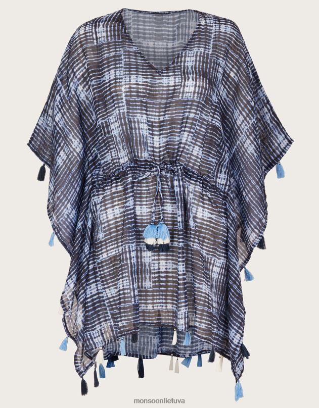 Monsoon kaklaraiščių dažų kaftanas moterys mada apranga DPXBJ189