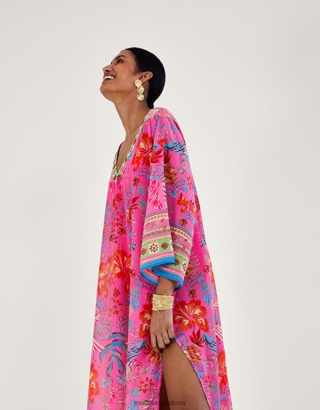 Monsoon kiara spausdintas ilgas kaftanas moterys mada apranga DPXBJ224