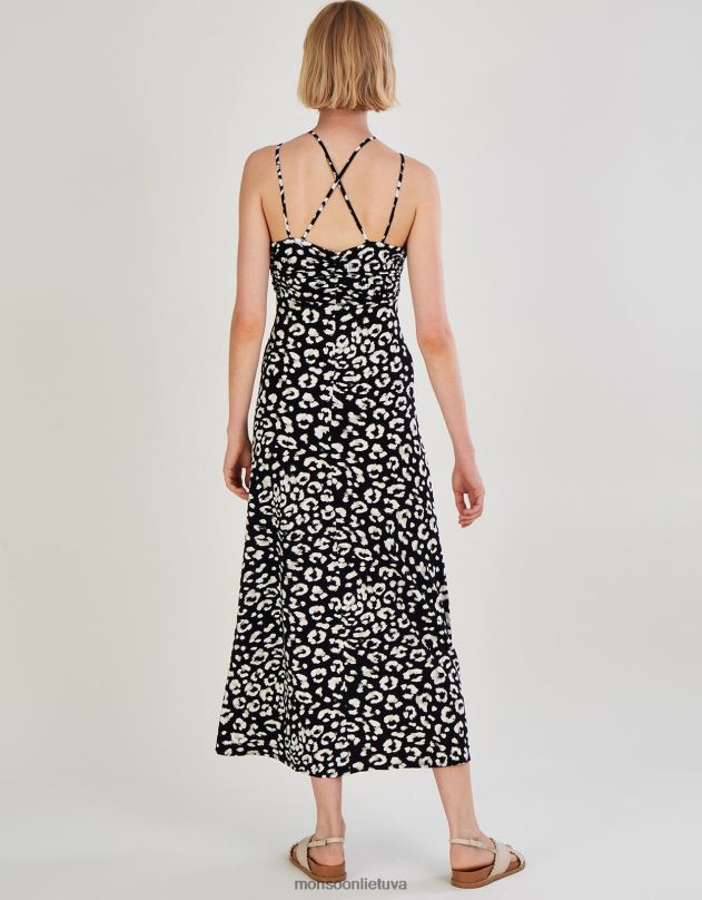 Monsoon Suknelė su petnešėlėmis su gyvūnų raštais moterys keli apranga DPXBJ510