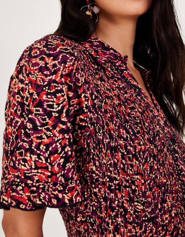 Monsoon marginta marškinine suknele moterys raudona apranga DPXBJ357