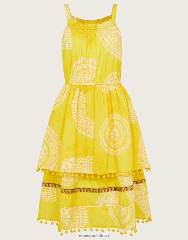 Monsoon pakopinė apynasrinė suknelė moterys geltona apranga DPXBJ164