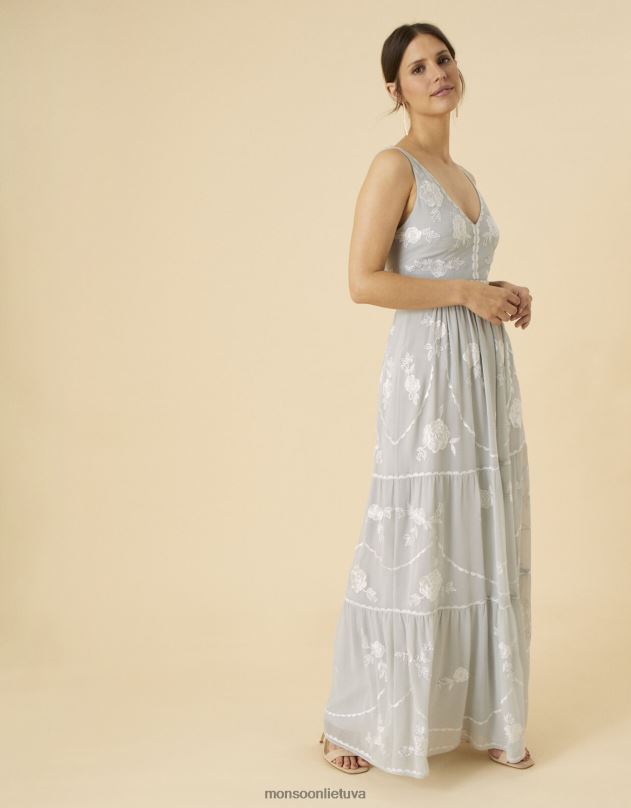 Monsoon Alexis puošta maxi suknelė moterys sidabras apranga DPXBJ776