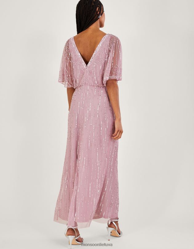 Monsoon Elizabeth puošta trumpesnio ilgio maxi suknelė moterys rožinis apranga DPXBJ654