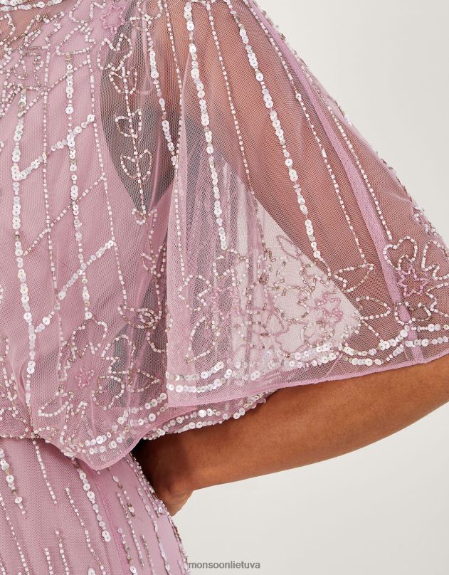 Monsoon Elizabeth puošta trumpesnio ilgio maxi suknelė moterys rožinis apranga DPXBJ654