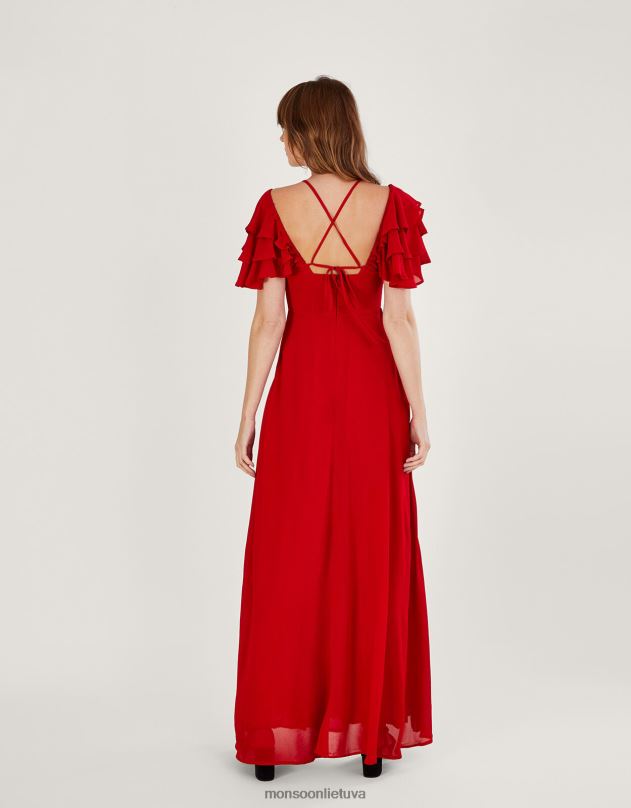 Monsoon Gracie maxi suknelė iš tvarios viskozės moterys raudona apranga DPXBJ999