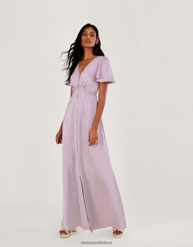 Monsoon Ivy satino maxi suknelė moterys audinė apranga DPXBJ388