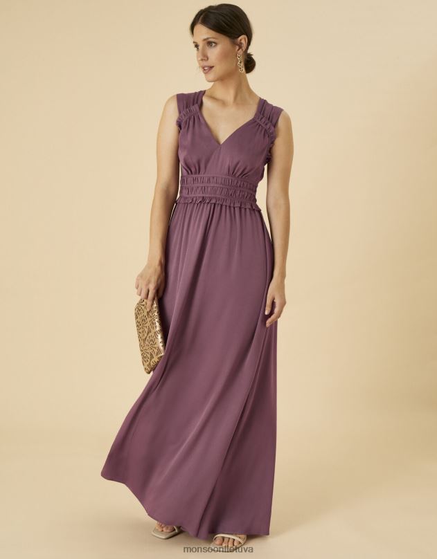 Monsoon Katherine satin maxi suknelė moterys rožinė (rožinė) apranga DPXBJ734