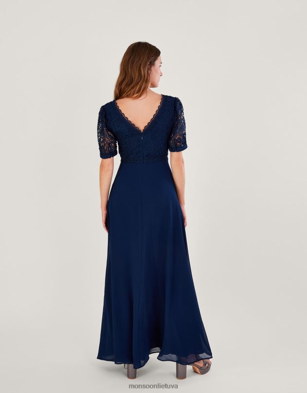 Monsoon Lilibet nėriniuota maxi suknelė moterys mėlyna (navy) apranga DPXBJ849