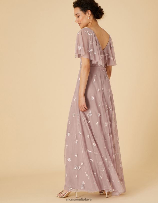 Monsoon Rhonda puošta maxi suknelė moterys ruda (moka) apranga DPXBJ1129