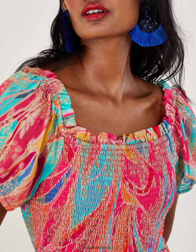 Monsoon ariel metalic maxi suknelė moterys keli apranga DPXBJ558