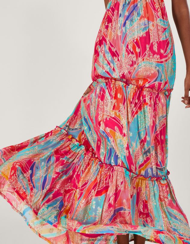 Monsoon ariel metalic maxi suknelė moterys keli apranga DPXBJ558