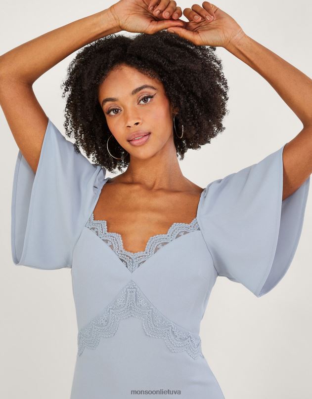 Monsoon charlotte crepe maxi suknelė moterys debesis apranga DPXBJ20