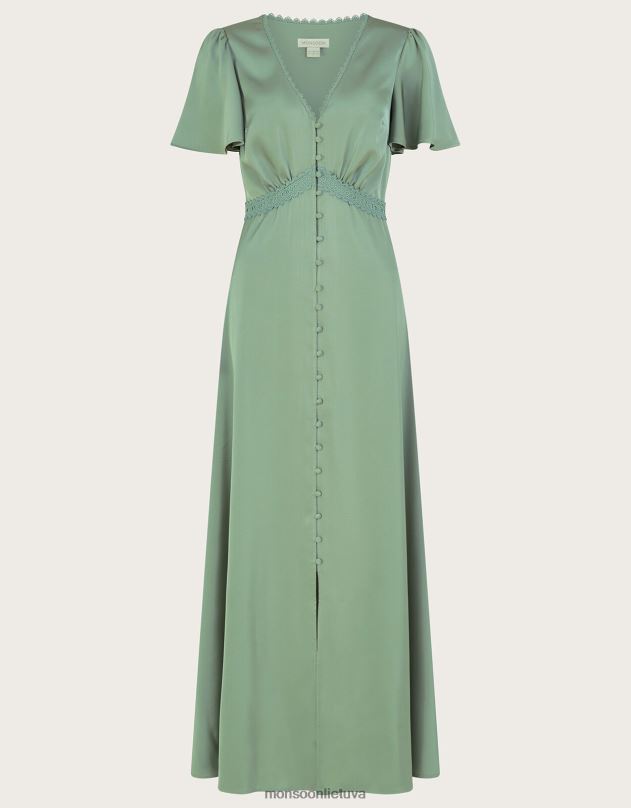 Monsoon gebenės trumpesnio ilgio maxi suknelė moterys žalias apranga DPXBJ1062