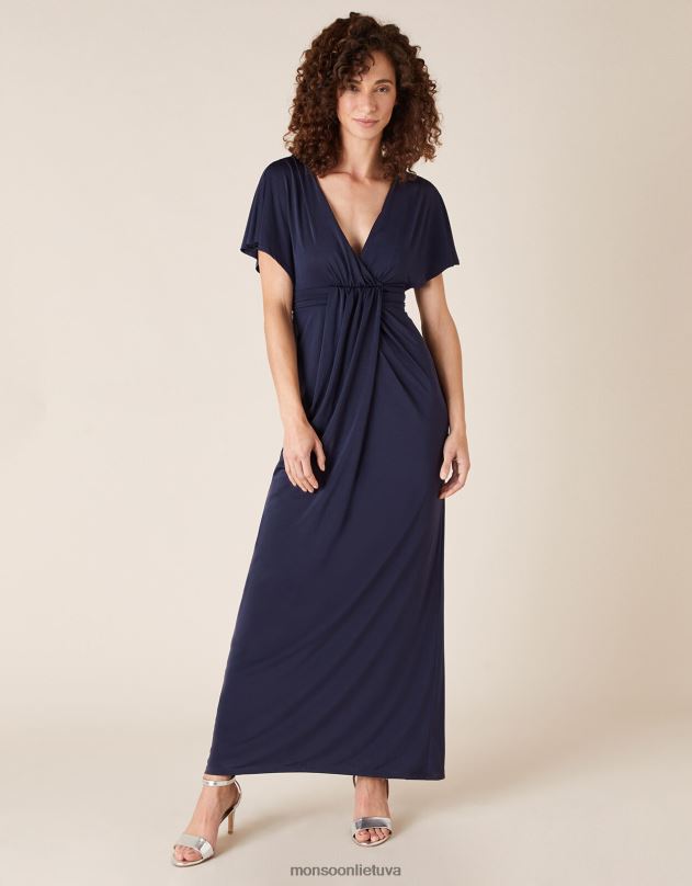 Monsoon jessica slinky jersey maxi suknelė moterys mėlyna (navy) apranga DPXBJ1145