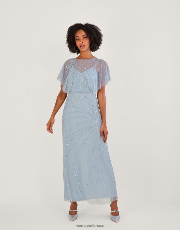 Monsoon sienna puošta trumpesnio ilgio maxi suknelė moterys debesis apranga DPXBJ533
