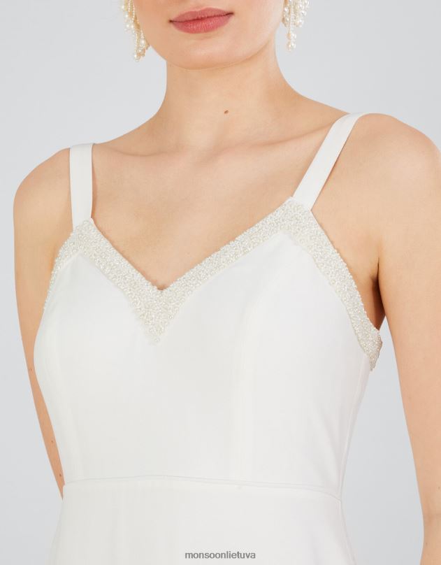 Monsoon Kate Pearl apdaila nuotakos maxi suknelė moterys dramblio kaulo apranga DPXBJ400